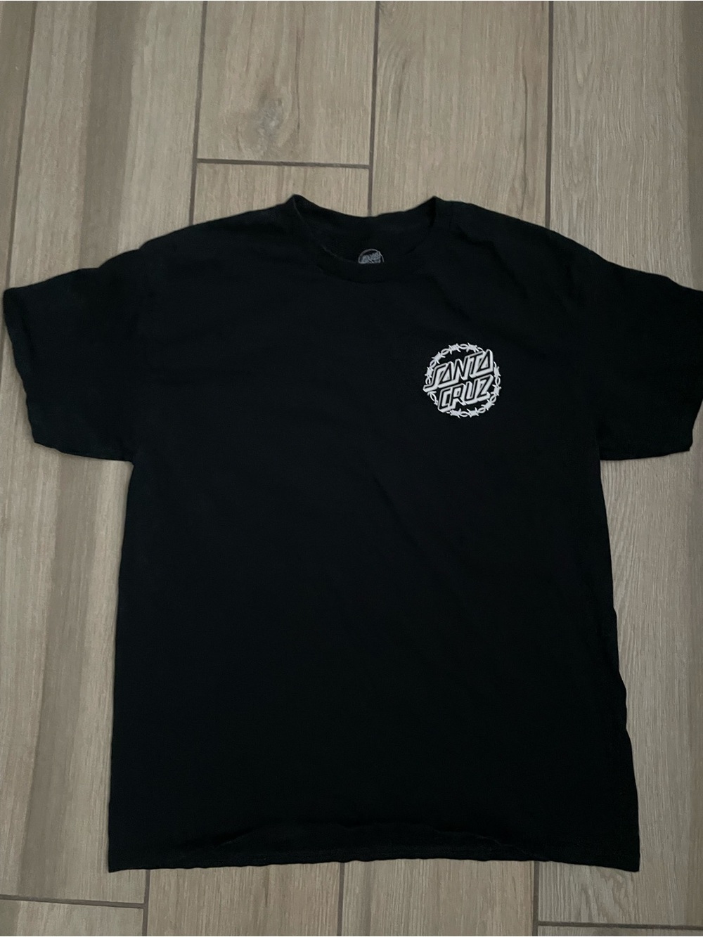 Santa Cruz Barbed Wire Logo Black T-Shirt Men’s Large Skate Tee